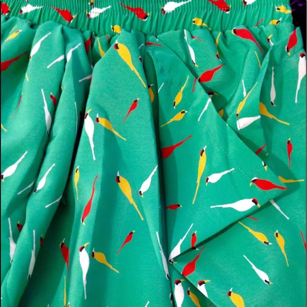 NYC PINKYOTTO Womens Green Songbird Printed Casual Skort Shorts size XS